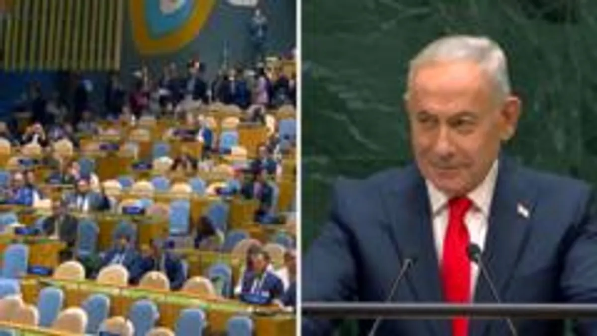 Netanyahu UN speech walkout: Delegates protest in NY